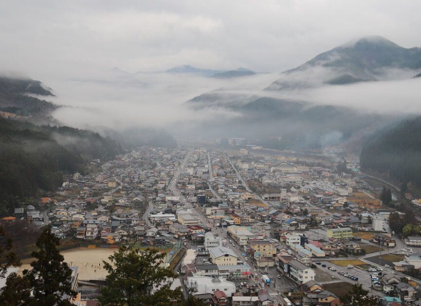 郡上八幡城　パノラマビュー　城下町