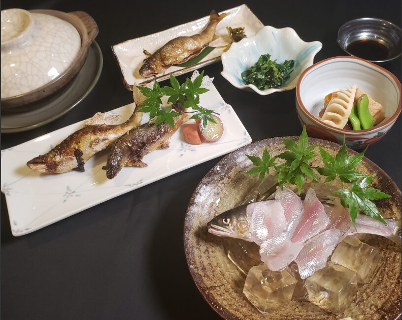 郡上八幡　大八　鮎　刺身　メニュー