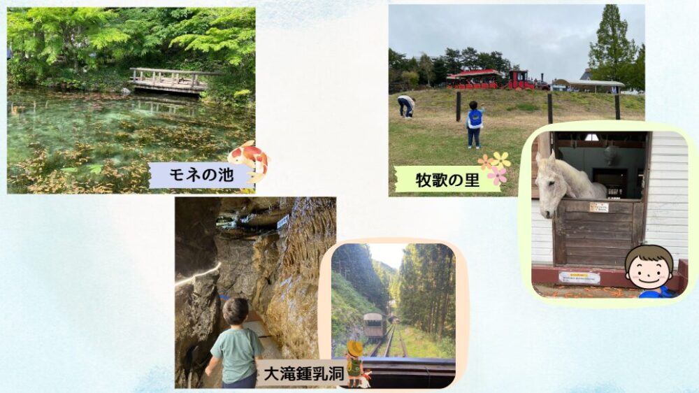 岐阜県　モネの池　牧歌の里　大滝鍾乳洞